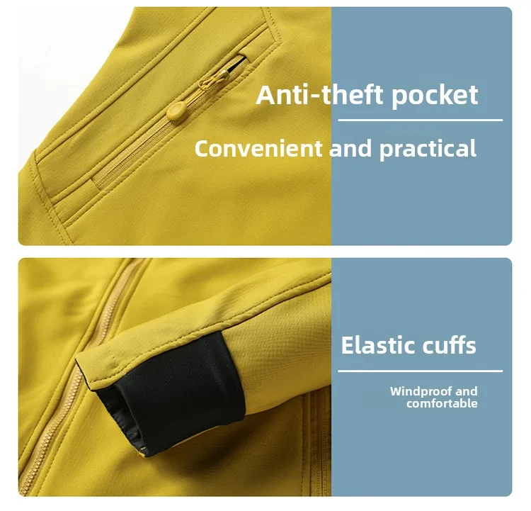 EiAO Men Women Outdoor Softshell Jacket Waterproof Windproof Fleece Lined Hooded Tactical Coat for Hiking Camping Mountaineering