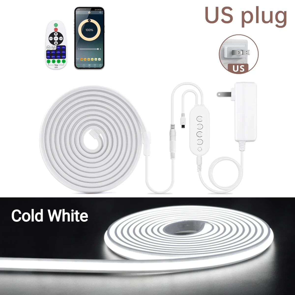 Ultra Bright LED Strip Light with Pure Silicone Tube and Bluetooth APP Control