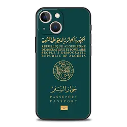 Algeria Passport Luxury Silicone Phone Case - Premium Black Cover - iPhone 14 (A1)