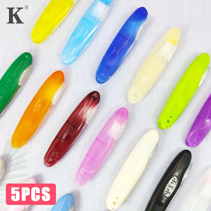 

Складная зубная щетка, 5 шт., портативная Мягкая зубная щетка с бамбуковым углем, ультра дорожная зубная щетка, товары для кемпинга, уход за полостью рта