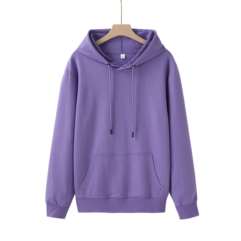 Spring And Autumn New Style Long Sleeve Solid Color Terry Cotton Hoodie For Men And Women With Loose Casual Couple Costume Top