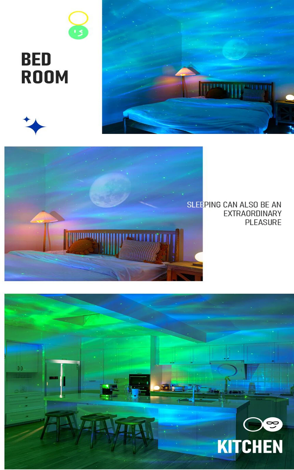 Aurora Galaxy Projection Lamp 5V USB LED Night Light Bluetooth Speaker For Bedroom Decoration Desk Atmosphere Project Wall Lamps childrens night lights