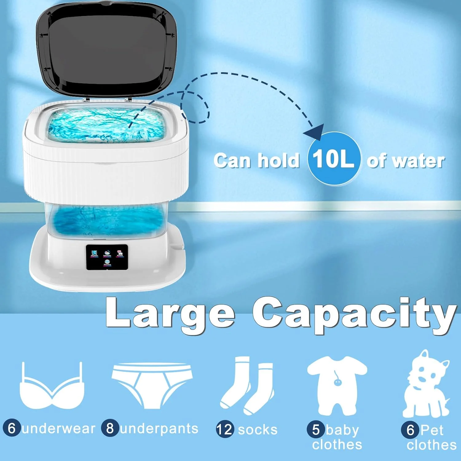 Compact Portable Washing Machine with Dryer 10L