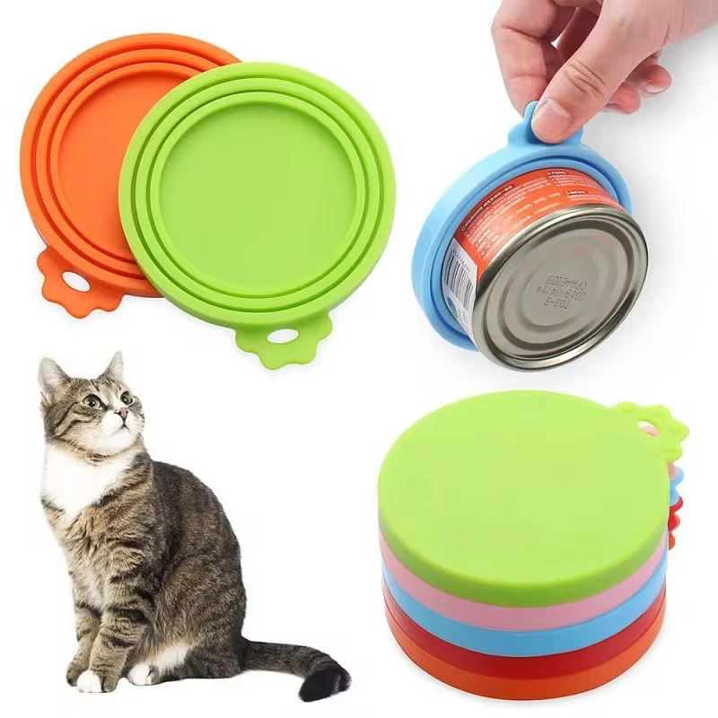 Reusable Pet Can Box Cover Keep Fresh Tin Cover Cans Cap Dogs Food Seal Mould Proof Silicone Lid Food Storage food cover fresh keeping cover preservation cover