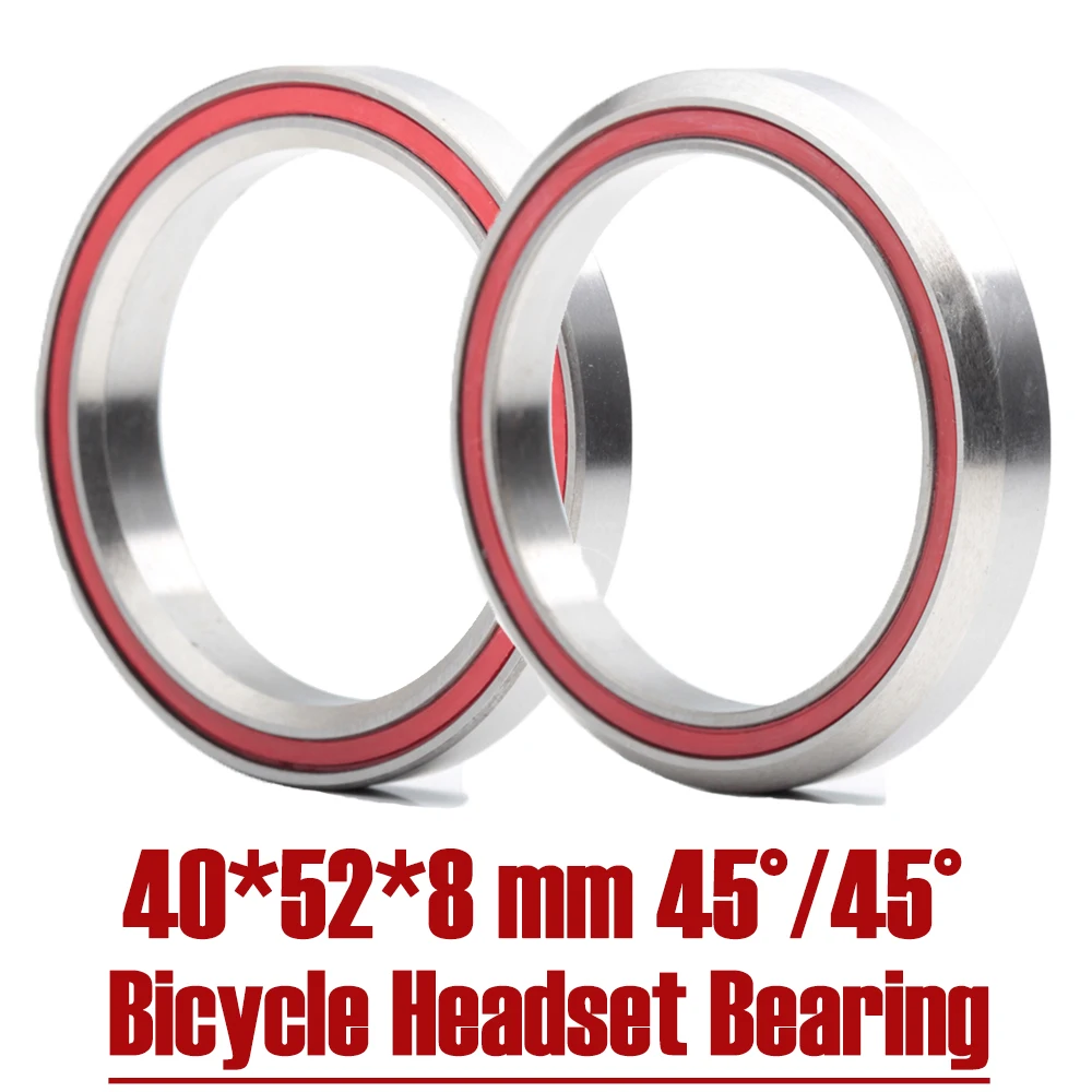 Bicycle Headset Bearing Cover 52*40*8mm 45/45 Degree Chrome Steel Tapered Upper Lower ACB Bearings Parts Repair ( 2PCS ) ACB52H8 bike headset bearings