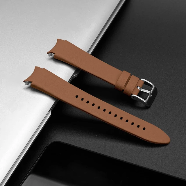 Genuine Leather Band For Samsung Galaxy Watch 4 classic 46mm 5 44mm 40mm No  Gaps Leather