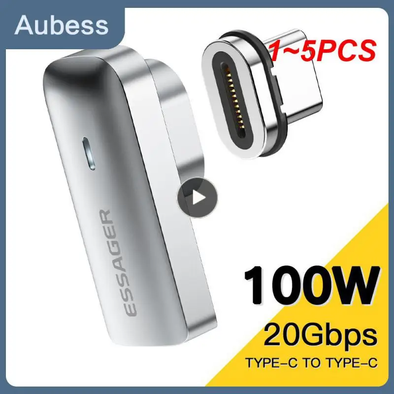 

Магнитный адаптер Essager PD 100 Вт USB C OTG, 1 ~ 5 шт., магнитный коннектор для быстрой зарядки, Тип C, синхронизация данных 20 фунтов, 4K @ 60 Гц для Macbook