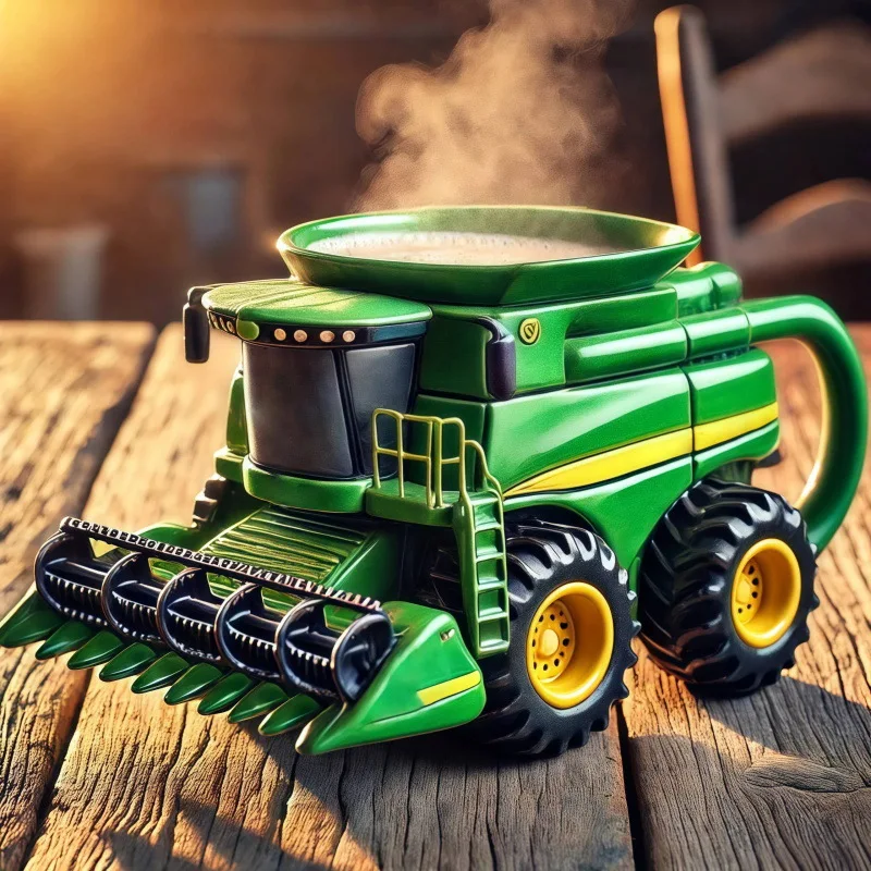 Vintage Green Tractor Coffee Mug – Retro Farm Equipment Agriculture Mug 3