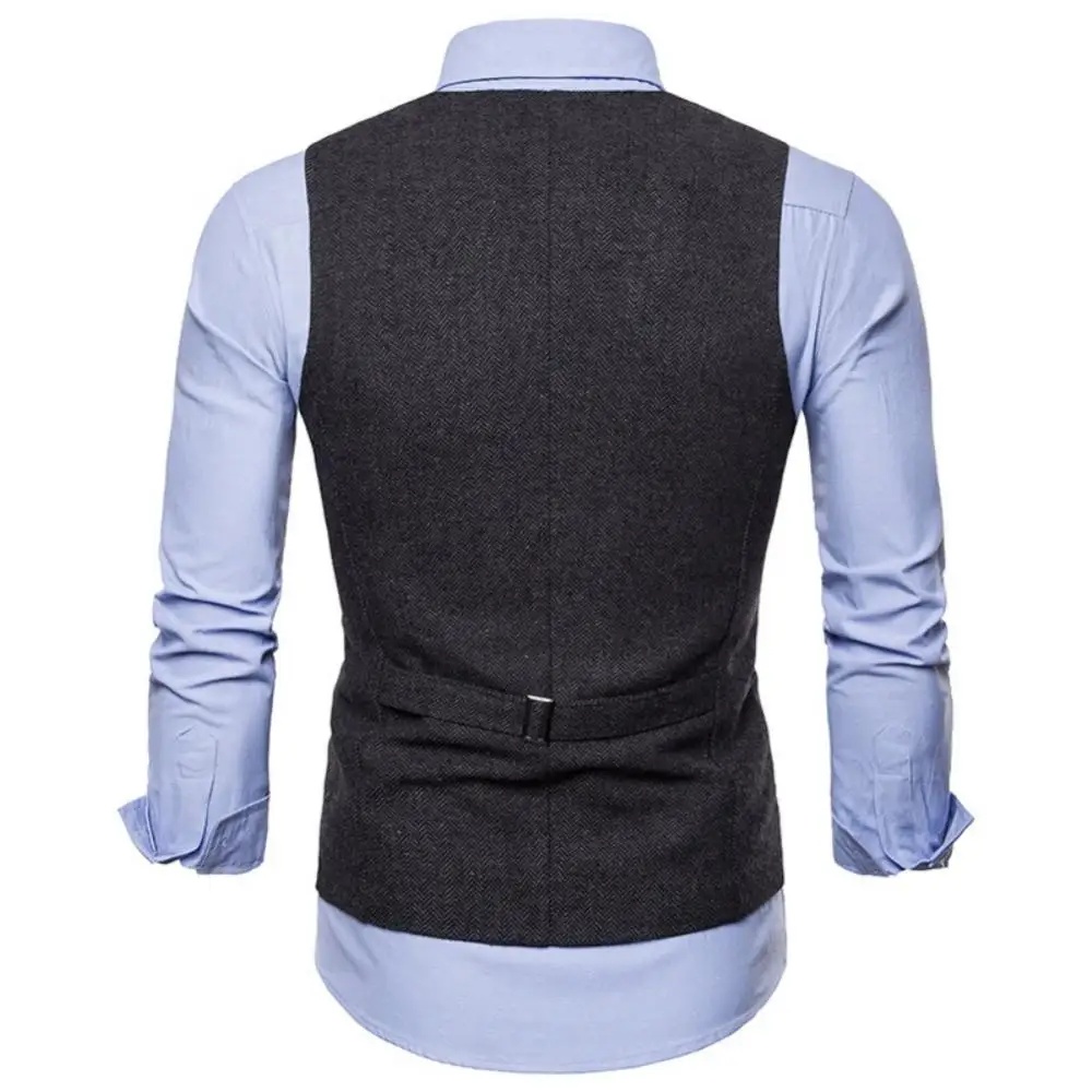 

2020 New Arrival Dress Vests For Men Slim Fits Mens Suit Vest Male Waistcoat Homme Casual Sleeveless Formal Business Jacket