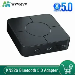 KN326 Bluetooth 5.0 Audio Transmitter Receiver 3.5Mm AUX Jack RCA Wireless Music Audio Adapter With Mic For Car PC TV Headphones