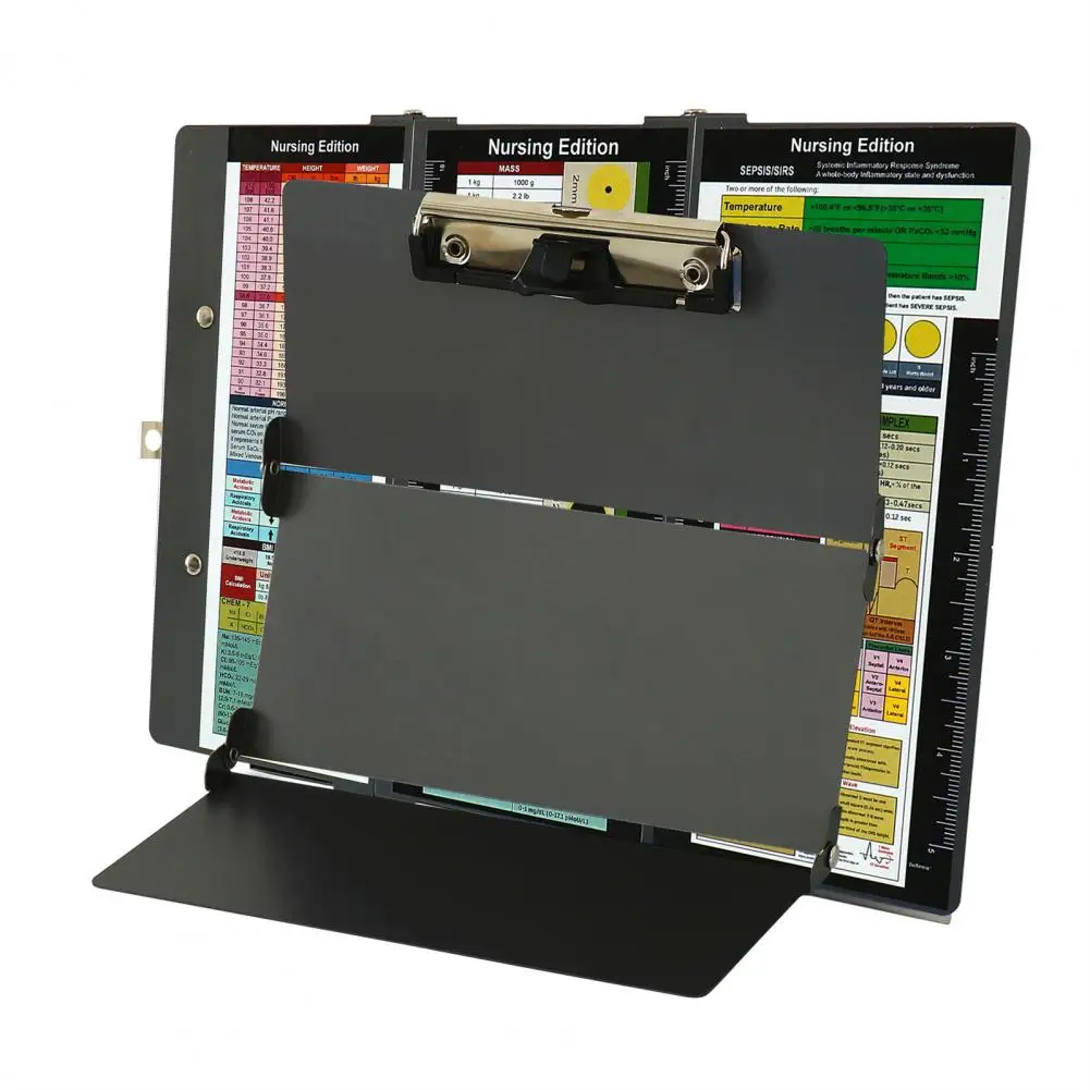 

Solid Surface Clipboard Portable Triple Folding Aluminum Alloy Nursing Clipboard for Students Nurses Doctors Clip Board