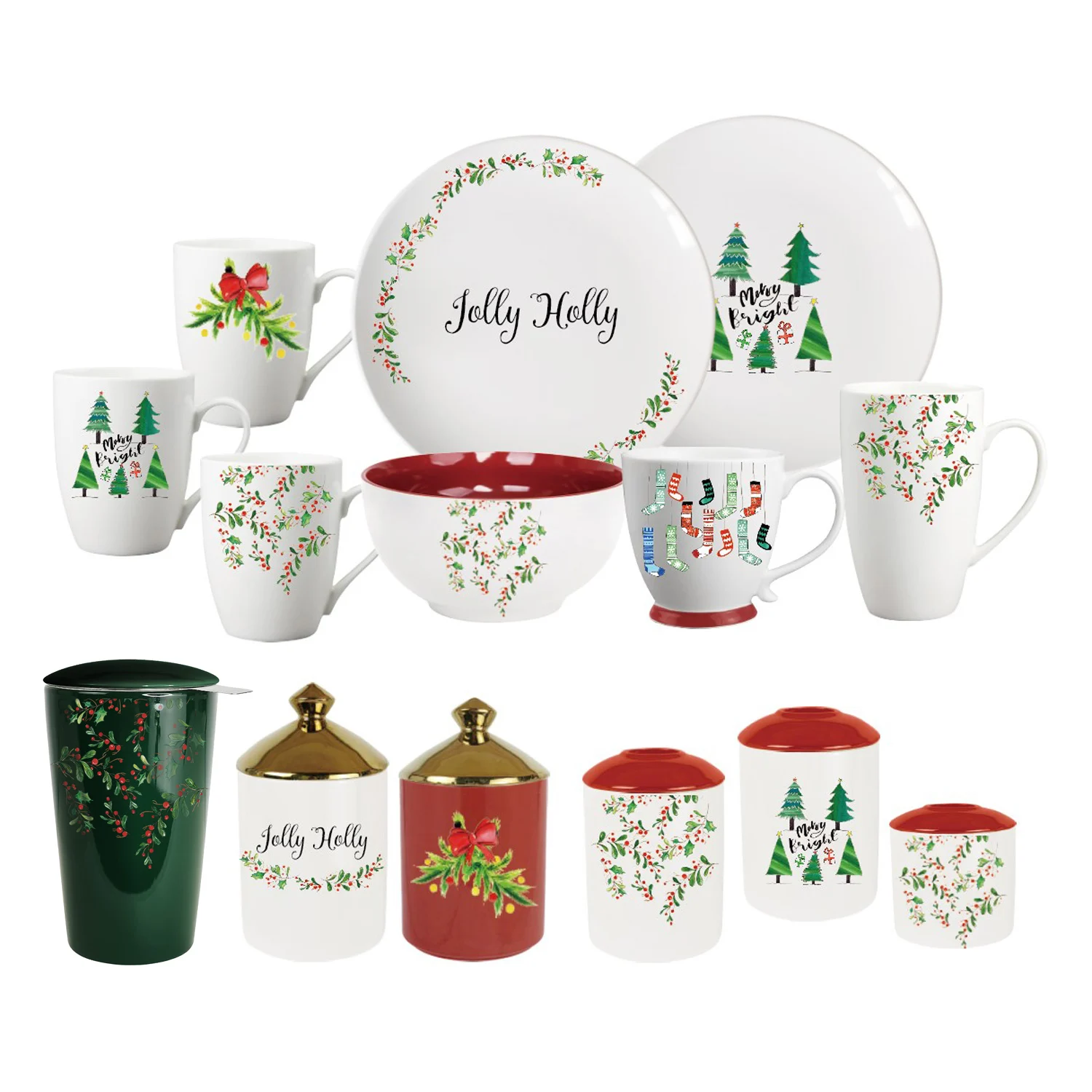 

Christmas Porcelain Dinnerware Sets Tableware Sets Ceramic Plates and Bowls Dinner Set Dinnerware for Family