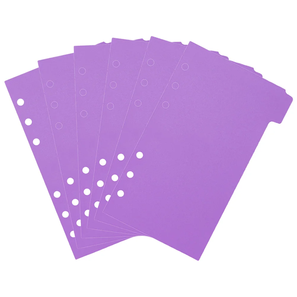

6 Sheets Pocket Separator Binder Organizer Ring Paper Dividers Plastic Book Cases Folder Tabs Page Index Pvc