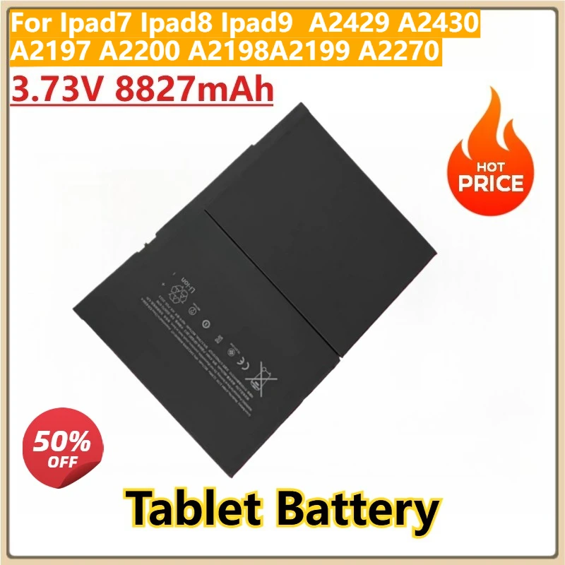 Нова змінна батарея для ноутбука 3.73V 8827mAh для Ipad7 Ipad8 Ipad9 A2429 A2430 A2197 A2200 A2198 A2199 A2270 A2428