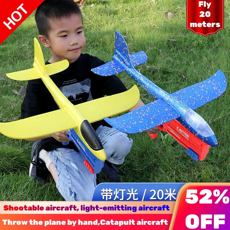 Foam Plane Launcher Toy 20M Range Airplane Gun Catapult Shooting Toys Kids Boys Girls Outdoor Sports Game Kids gifts Toys