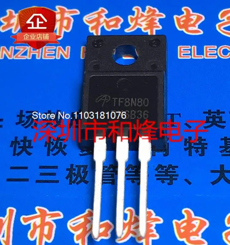 

(10PCS/LOT) TF8N80 AOTF8N80 TO-220F 800V 7.4A New Original Stock Power chip