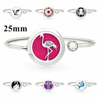 Hot 25mm Stainless Steel Aromatherapy Locket Bracelet Bangle Essential Oil Perfume Locket Bracelet Jewelry Free 10pads as gift 1