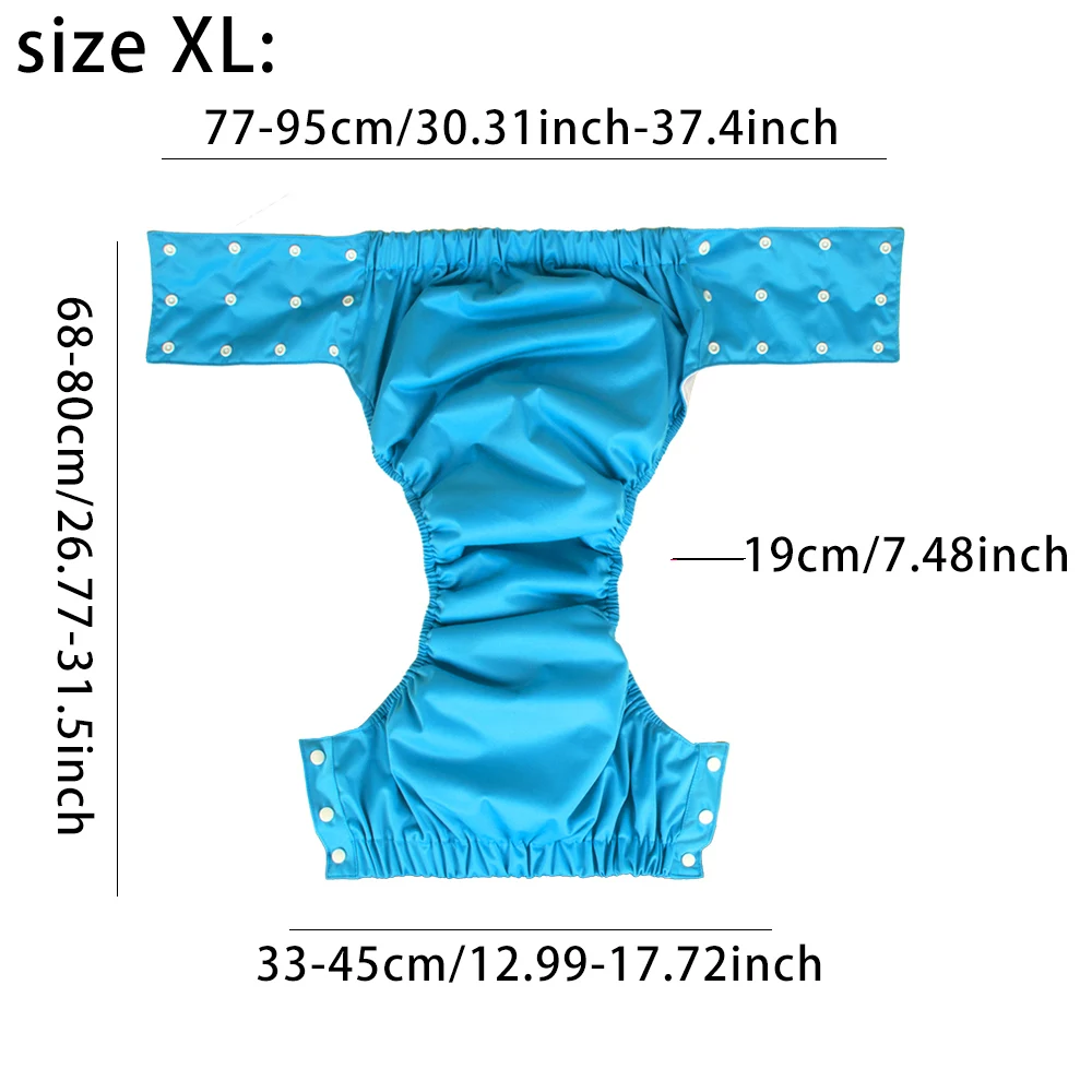 4PCS Adult Diapers with Insert Patients Elderly Washable Double opening Cloth Diaper Incontinence Solid Underwear Pants New 2