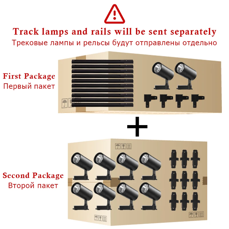 Description Picture 4 of itemLED Track Light Set 220V Spotlight 12/20/30/40W Rail Lighting COB Ceiling Track Lamp For Living Room Clothing Store Shop Home