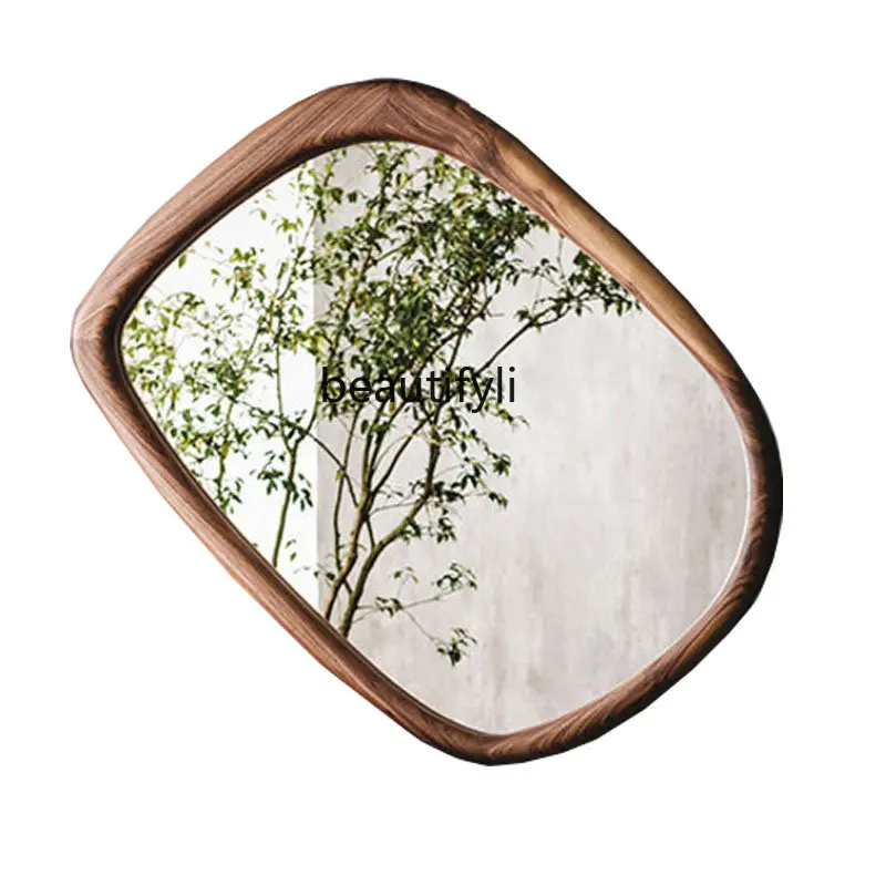 

zq European-Style Full-Length Mirror Wooden Dressing Mirror Simple Installation Decorative Mirror Wall Hanging Mirror