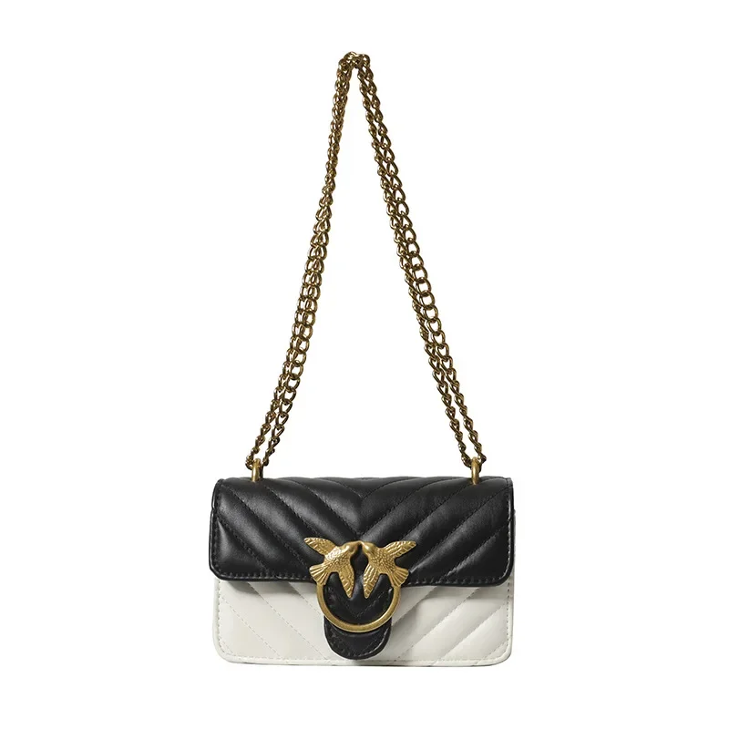 ‌Geometric Textured Shoulder Bag Women 2025 Small Square Messenger Purse Vegan Leather with Metal Chain for Work Travel Party‌