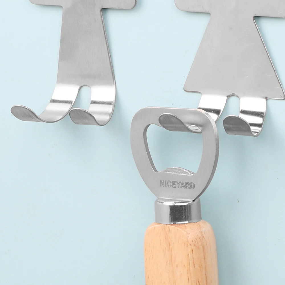 Kitchen Cabinet Pot Pan Hooks House Clothes Storage Rack Tool Wall Door Hanger Stainless Steel Lovers Shaped Hooks 2Pcs/Set