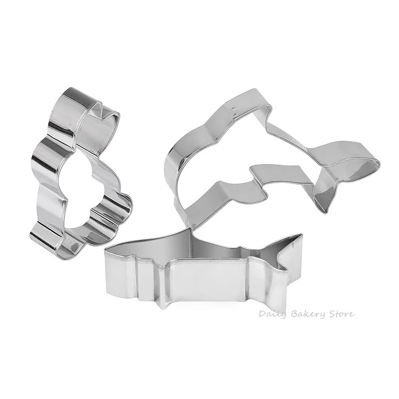 Marine Animal Series Stainless Steel Biscuit Cutter Shark Dolphin Fish Shaped Cookie Mold Kitchenware Baking Tool