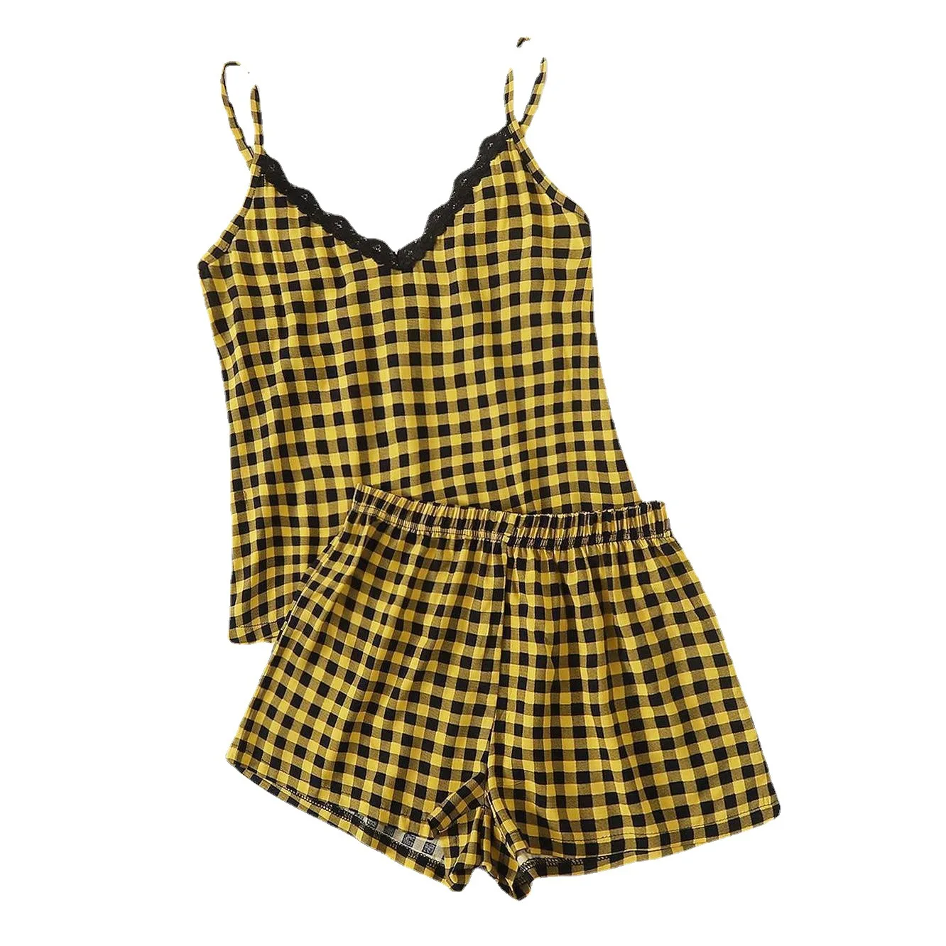 Sexy Camisole Crop Pajama Sets	cropped Camisola	women Mujer Conjuntos Pijamas Conjunto Pyjama Pijama Femme Ensembles Feminino Pj