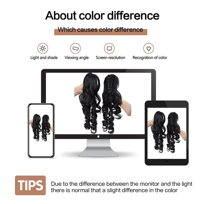 LUPU Lolita Wigs Double Ponytail Wigs Women's Tiger Mouth Hair Clips Doll-Like Roman Curls Sweet and Cute Lolita Wigs