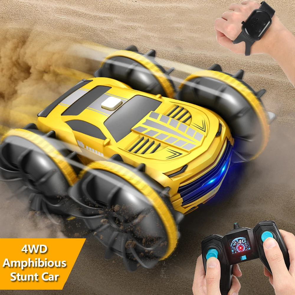 2 in 1 Rc 자동차 장난감, 물 탱크, 리모컨 방수 스턴트 카, 4wd 차량, 수륙 양용 자동차 장난감, 소년 소녀 선물, 2.4G