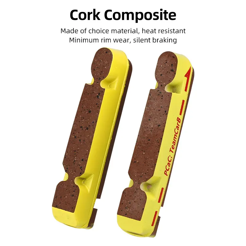Brake Pads 1/2/4/10 Pair Inserts for Carbon Rim Friction Braking Road Folding BMX Bike C V Clamp Block Cork Composite All Weather