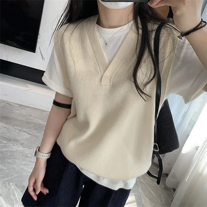 Women Autumn Sleeveless Knitwear Sweater Vest