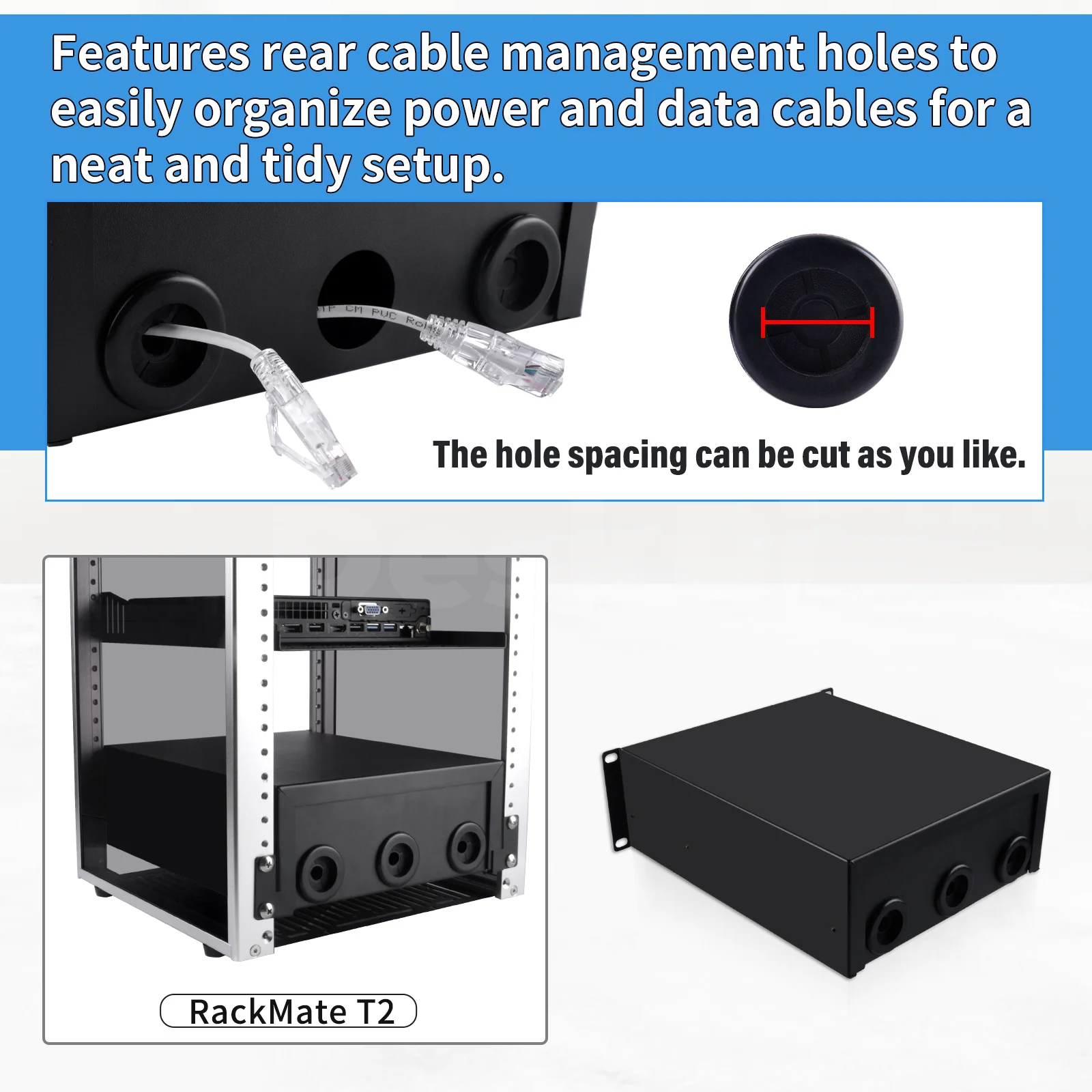 penn elconの2Uラックケース ブラックマジックデザイン ラックマウント DeskPi RackMate 2U ラックマウント ロック可能な引き出し、10 インチ