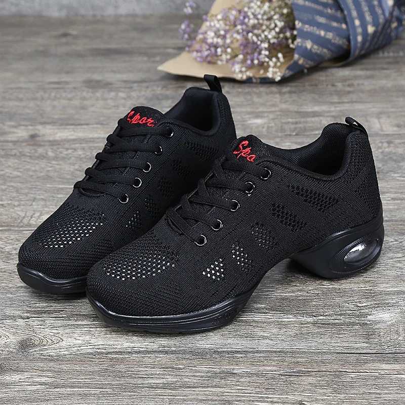 DUDELI New Soft Outsole Breath Dance Shoes Women Sports Feature Dance Sneakers Jazz Hip Hop Shoes Woman Dancing Shoes 2