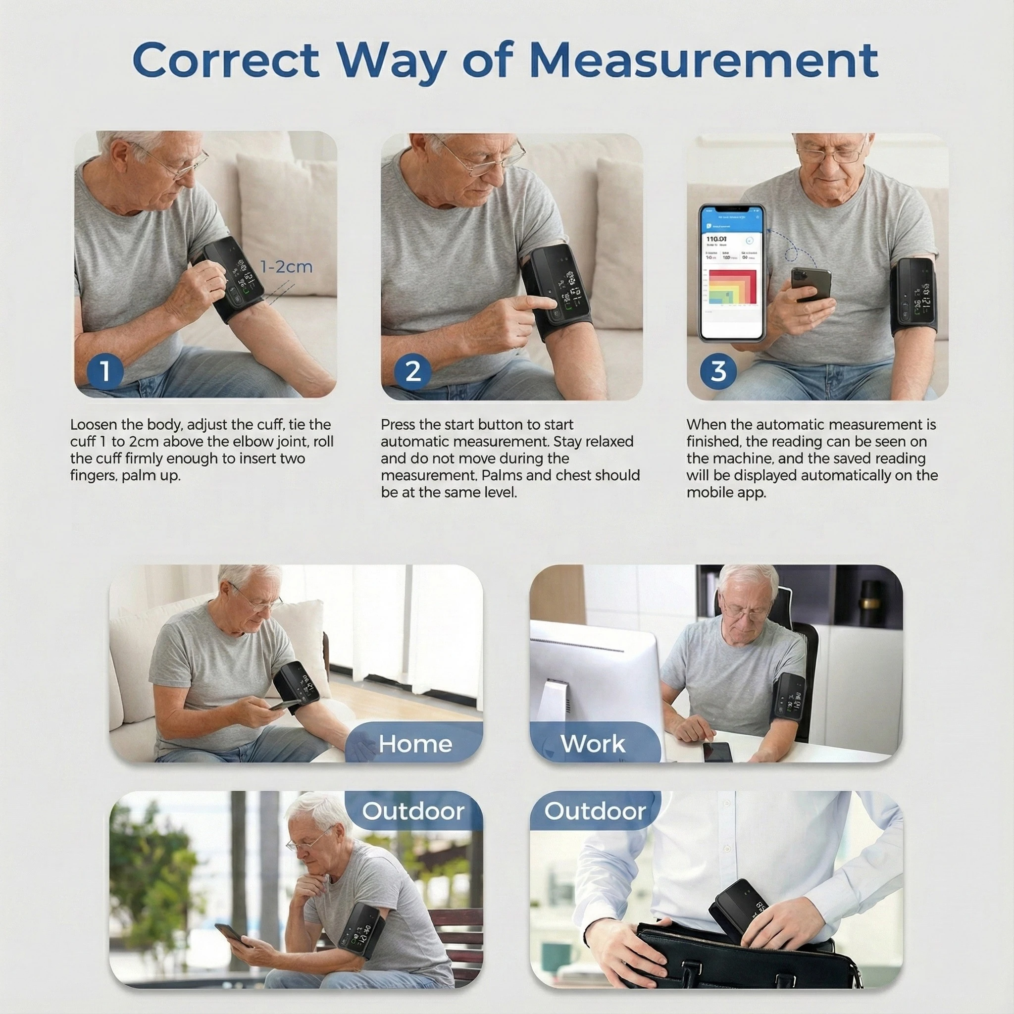 Yongrow Upper Arm Blood Pressure Monitor Heart Rate Digital LED Display Rechargeable Tonometer Portable Large Screen App Link 19 S064bbacd16064d0795f0d95da6f49d7ei