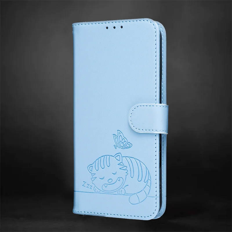 Colorful Macaron Magnetic Leather Wallet Case