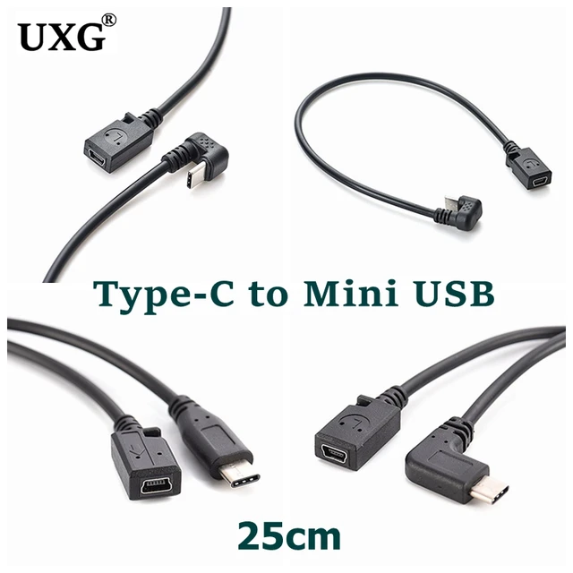 Duttek Mini USB to USB C Cable, USB C to Mini USB Cable, Right Angled USB  3.1 Type C Male to Mini USB Male Converter Cable Cord for Digital Camera  and