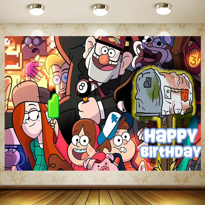 중력 폭포 테마 사진 배경 어린이 생일 파티 베이비 샤워 포토 부스 장식 맞춤 배경 용품