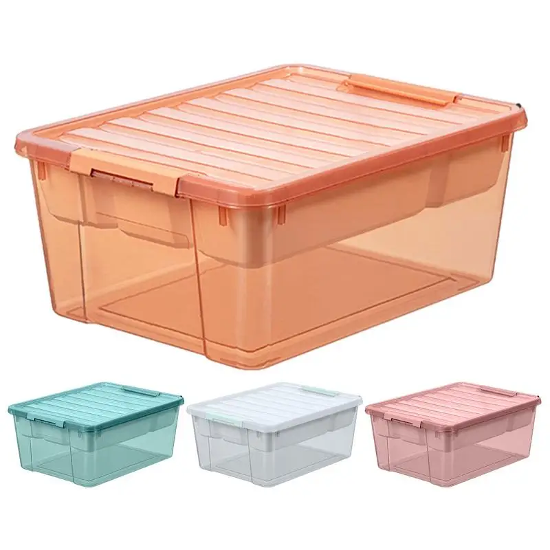 

Органайзер для хранения игрушек Bins, ящики для хранения строительных блоков с крышкой, компактные штабелируемые прозрачные ящики с защелкой, контейнеры для комнат