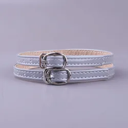 Premium PU Leather Adjustable Shoe Straps with Metal Buckle - Anti - Drop Heel Accessory (Grey)