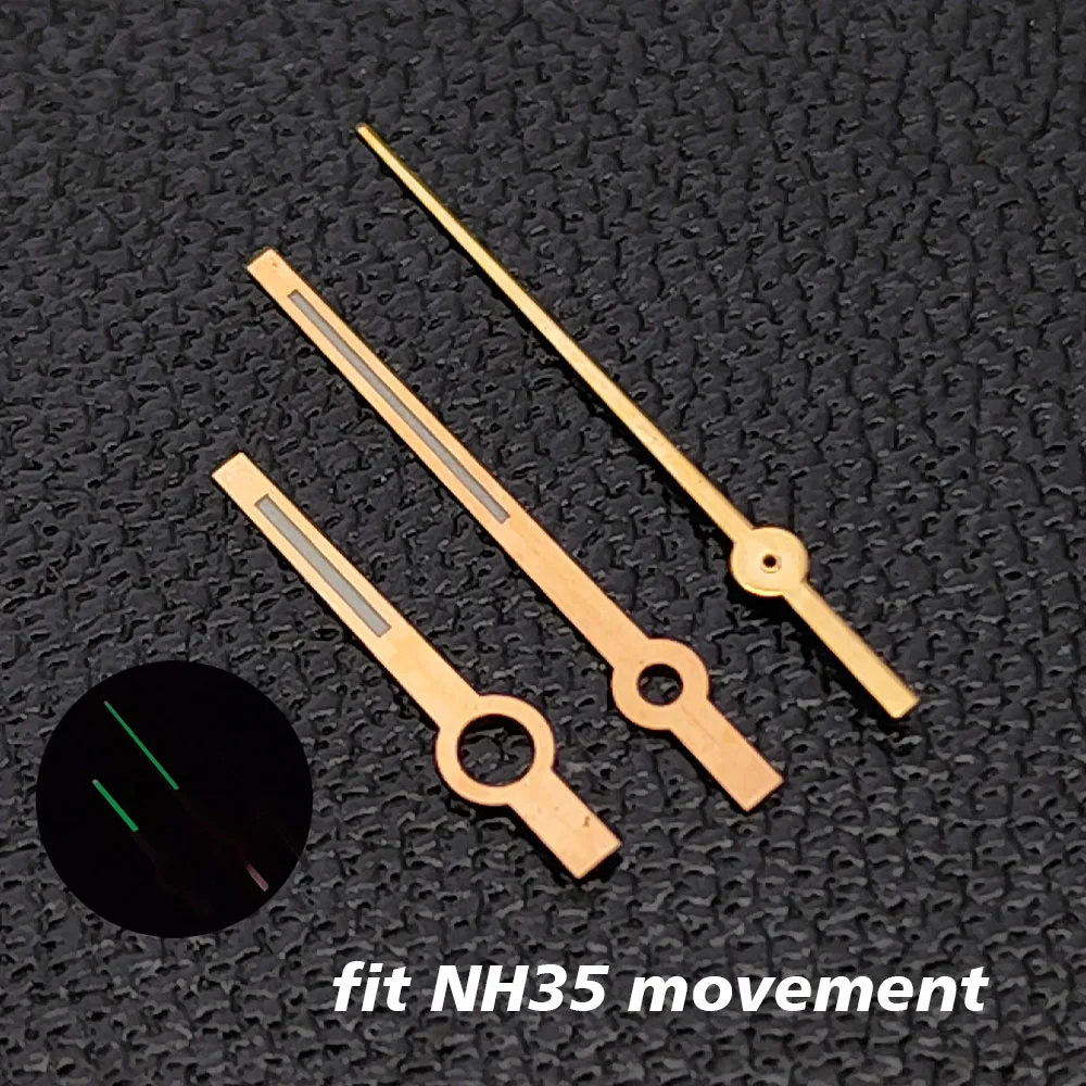 Watch Accessories High quality pointer Silver Golden Watch Hands Blue-Green/Green Luminous Hands Fit NH35 ETA 2824 2836 Miyota 8205 8215 Movement
