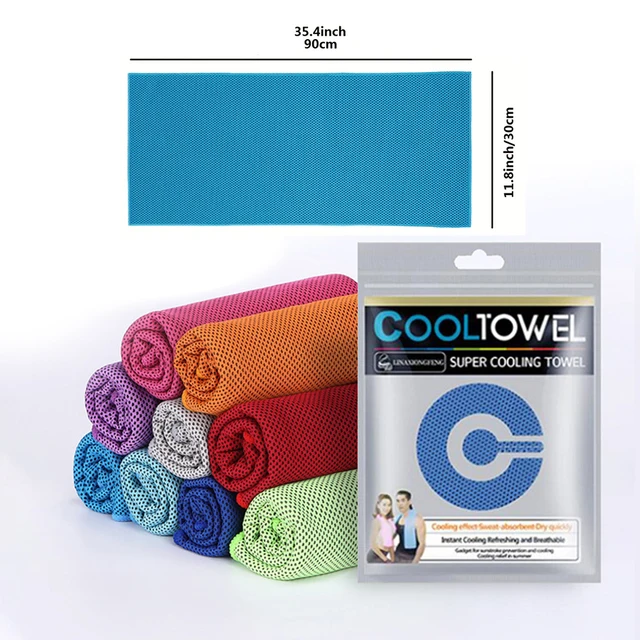 Cooling Towel Instant Relief Microfiber Cool Towels Chilling Neck Wrap Ice Cold Rags for Sports Fitness Camping Cycling Hiking 2