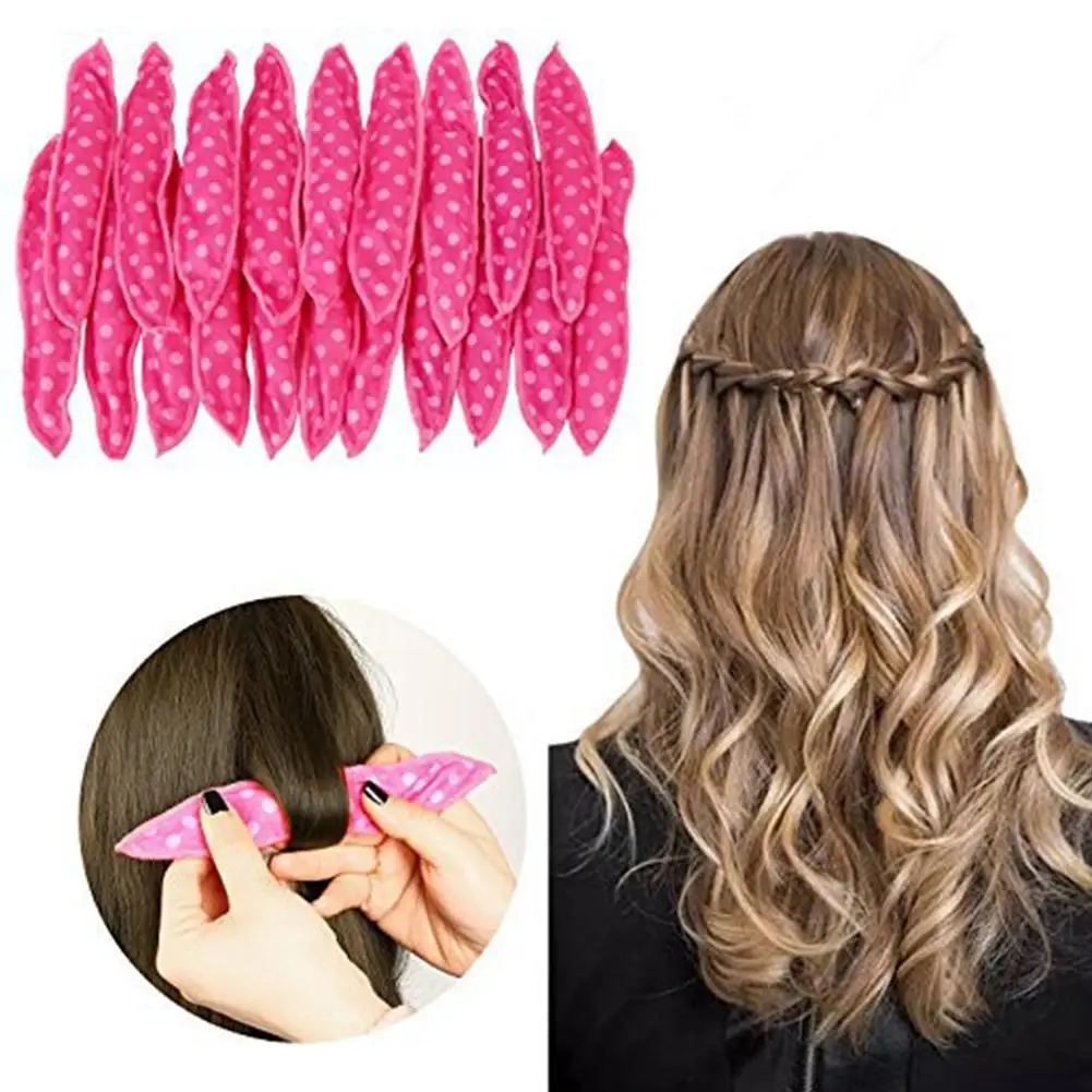 Curler Rollers 12Pcs DIY Night Sleep Foam Hair Styling Tool Flexible Soft Satin Sponge Pillow Hair Rollers No Heat