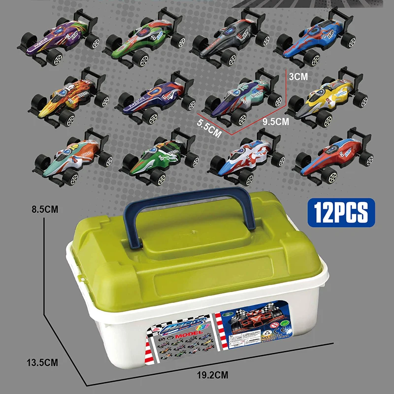 مجموعة موديل سيارة سباق مع صندوق تخزين ، ألعاب طائ...