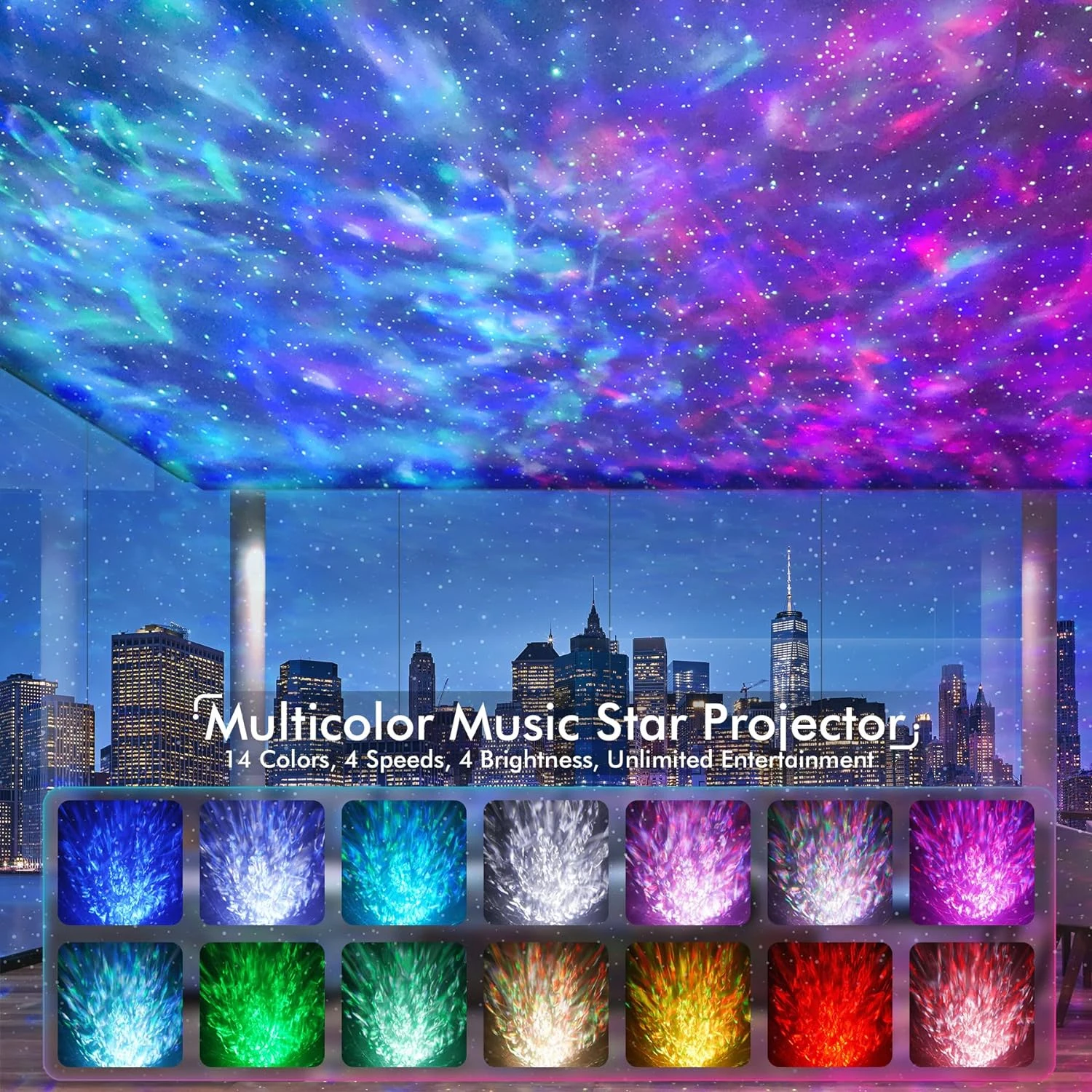 AURORA LIGHTING Star Projector Galaxy Projector for Bedroom LED Night Lights for Kids Room Adults Christmas Birthday Party Gifts