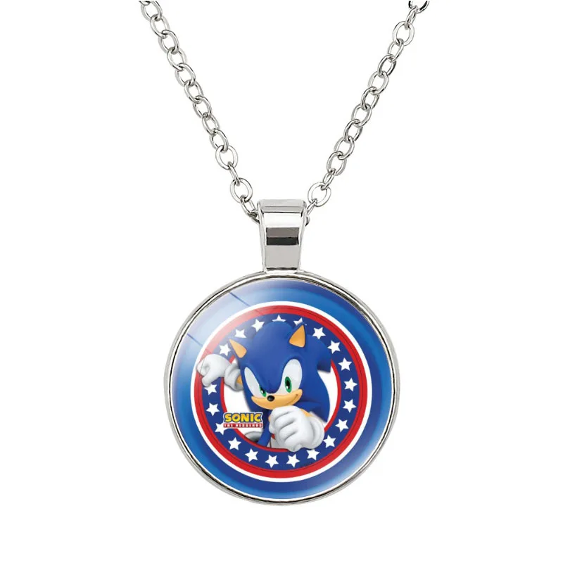 thumbnail image 1 of Collar de Sonic The Hedgehog con imagen de dibujos animados, colgante de plata, figura de anime, decoración de cuello kawaii, regalos navideños para niños al por mayor, 1 of 5
