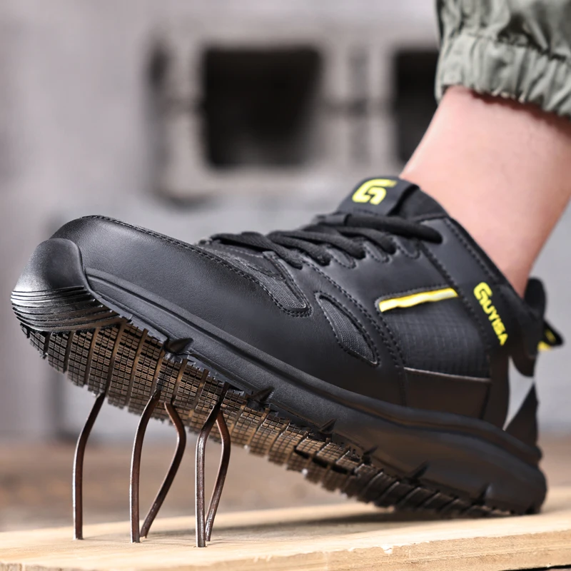 High-quality Work Shoes Men MD Sole Non-slip Safety Shoes Anti-smash  Anti-puncture Indestructible Shoes Work Sneakers Steel Toe