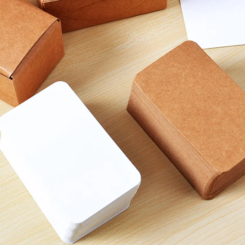 Vintage Blank Card DIY Greeting Cards Graffiti Word Cards Wedding Party Gift Thick Kraft Paper Postcards invitations 100pcs