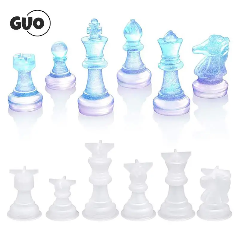 

DIY International Chess Piece Crystal Epoxy Resin Mold Queen King 1pcs DIY Crafts Jewelry Silicone Mold Home Decorations
