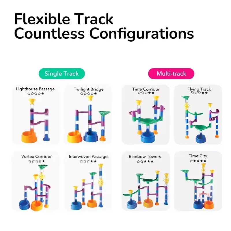 Mideer Track Marble Building Blocks Crossing The Maze Children Ball Track Space Logic Transforming Pipeline Assembly Kids 3Y+